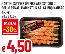 Famila Martini summer on fire arrosticini di pollo panati marinati in salsa bbq kansas offerta