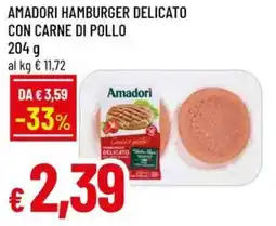 Famila Amadori hamburger delicato con carne di pollo offerta