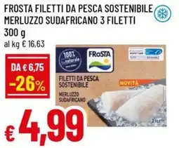 Famila Frosta filetti da pesca sostenibile merluzzo sudafricano 3 filetti offerta