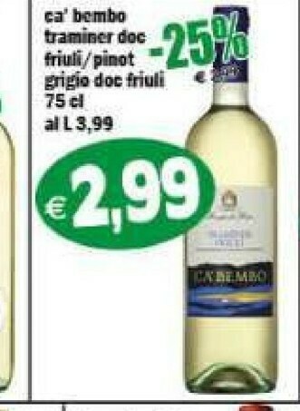 Il Castoro Supermercati Vino bianco offerta