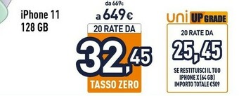 Unieuro Iphone 11 128gb nero offerta