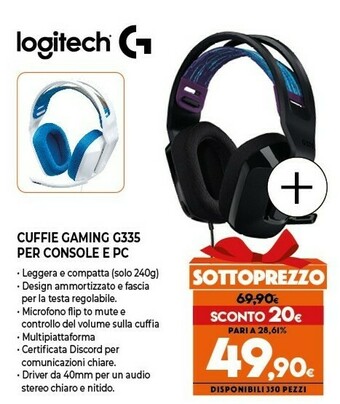 Expert G335 cuffia padiglione auricolare connettore 3.5 mm nero offerta