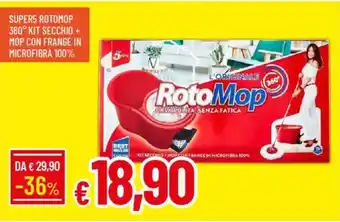 Galassia Super5 rotomop 360° kit secchio + mop con frange in microfibra 100% offerta