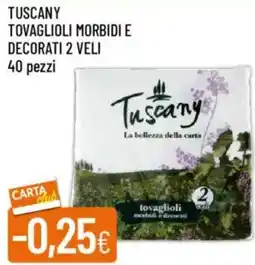 Galassia Tuscany tovaglioli morbidi e decorati 2 veli offerta