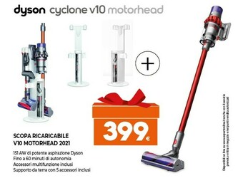 Expert Cyclone v10 motorhead aspiratore portatile senza sacchetto rosso, argento, viola offerta
