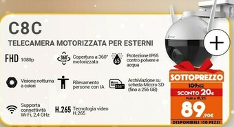 Expert Ezviz c8c telecamera wi-fi motorizzata per esterno con vista a 360° offerta