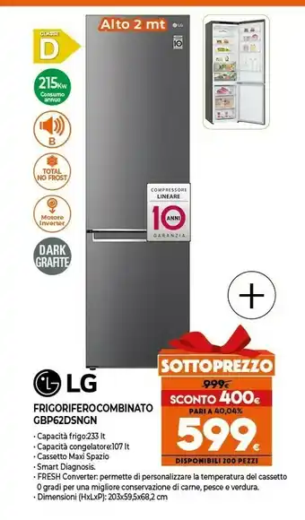 Expert Gbp62dsngn frigorifero con congelatore libera installazione 384 l d grafite offerta
