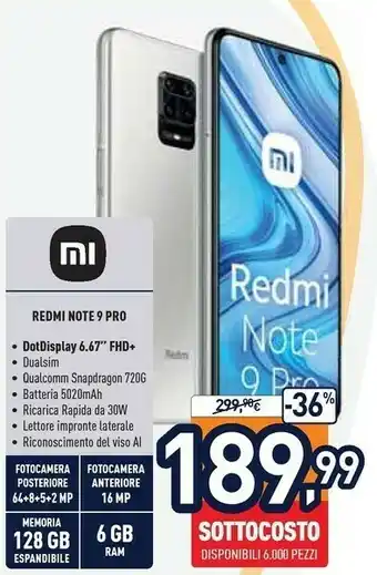Unieuro Redmi note 9 pro offerta
