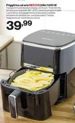 In'S Mercato Friggitrice ad aria NECCHI 1400 W offerta