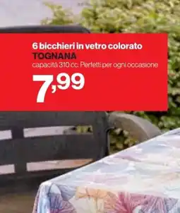In'S Mercato 6 bicchieri in vetro colorato TOGNANA offerta