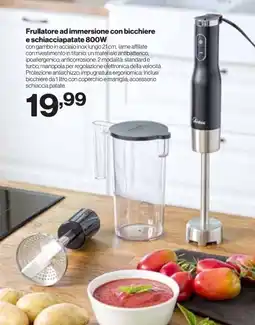 In'S Mercato Frullatore ad immersione con bicchiere e schiacciapatate 800W offerta