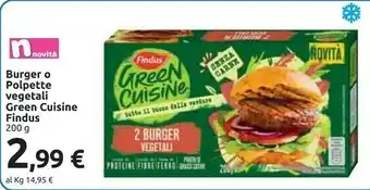 Carrefour Green cusine 2 burger vegetali 200 g(ml) offerta