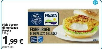 Carrefour Fishburger 100% filetto di merluzzo d'alaska 210 g(ml) offerta