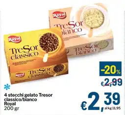 Qui Discount 4 stecchi gelato Tresor classico/bianco Royal offerta