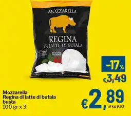 Qui Discount Mozzarella Regina di latte di bufala busta offerta