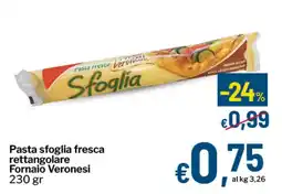 Qui Discount Pasta sfoglia fresca rettangolare Fornaio Veronesi offerta