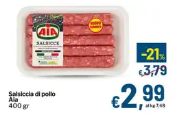 Qui Discount Salsiccia di pollo Aia offerta