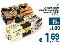 Qui Discount Dessert gelato vaniglia cioccolato/ caramello salato offerta