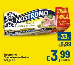 Qui Discount Nostromo Tonno in olio di oliva offerta