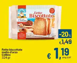 Qui Discount Fette biscottate malto d'orzo Cellino offerta