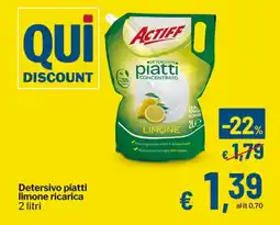 Qui Discount Detersivo piatti limone ricarica offerta
