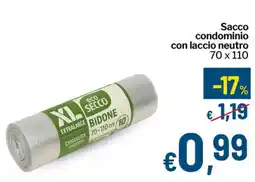 Qui Discount Sacco condominio con laccio neutro 70 x 110 offerta