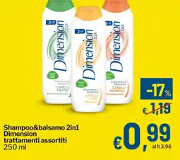 Qui Discount Shampoo&balsamo 2in1 Dimension trattamenti assortiti offerta