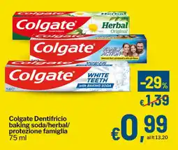 Qui Discount Colgate Dentifricio baking soda/herbal/ protezione famiglia offerta