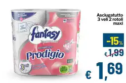 Qui Discount fantasy Asciugatutto 3 veli 2 rotoli maxi offerta