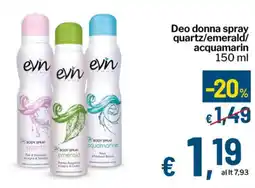 Qui Discount Deo donna spray quartz/emerald/ acquamarin offerta