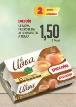 Supermercati Piccolo Piccolo le uova fresche da allevamento a terra offerta