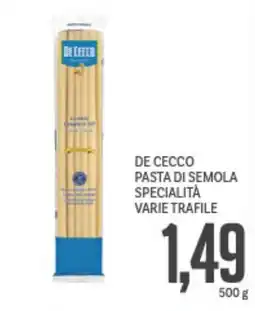Supermercati Piccolo De cecco pasta di semola specialità varie trafile offerta