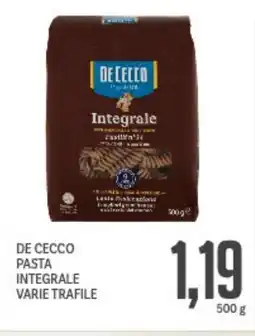 Supermercati Piccolo De cecco pasta integrale varie trafile offerta