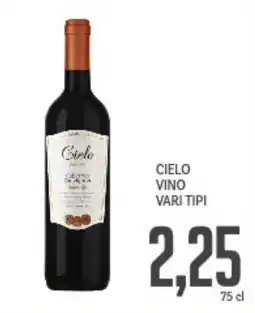 Supermercati Piccolo Cielo vino vari tipi offerta