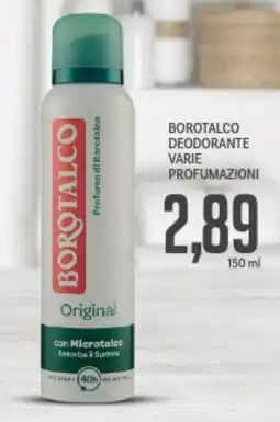Supermercati Piccolo Borotalco deodorante varie profumazioni offerta