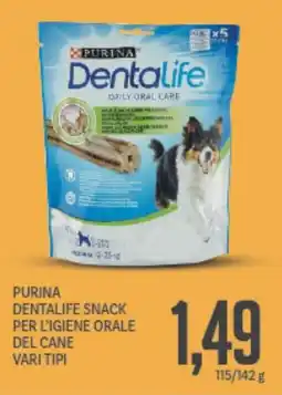 Supermercati Piccolo Purina dentalife snack per l'igiene orale del cane vari tipi offerta