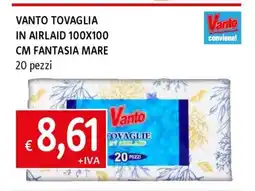 Famila VANTO TOVAGLIA IN AIRLAID 100X100 CM FANTASIA MARE offerta