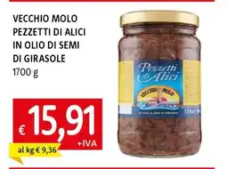 Famila VECCHIO MOLO PEZZETTI DI ALICI IN OLIO DI SEMI DI GIRASOLE offerta