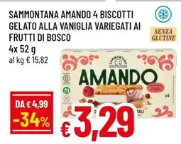Famila SAMMONTANA AMANDO 4 BISCOTTI GELATO ALLA VANIGLIA VARIEGATI AI FRUTTI DI BOSCO offerta