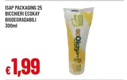 Famila ISAP PACKAGING 25 BICCHIERI ECOKAY BIODEGRADABILI 300ml offerta