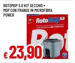 Famila ROTOMOP 5.0 KIT SECCHIO + MOP CON FRANGE IN MICROFIBRA POWER offerta