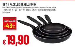 Famila SET 4 PADELLE IN ALLUMINIO offerta