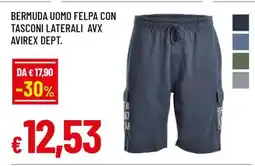 Famila BERMUDA UOMO FELPA CON TASCONI LATERALI AVX AVIREX DEPT offerta