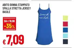 Famila ABITO DONNA STAMPATO SPALLA STRETTA JERSEY BASILE offerta