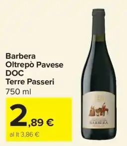 Carrefour Barbera Oltrepò Pavese DOC Terre Passeri offerta