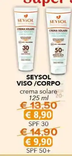 Acqua & Sapone SEYSOL VISO/CORPO crema solare SPF 30 offerta