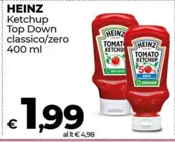 Coop HEINZ Ketchup Top Down classico/zero 400 ml offerta