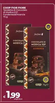 Coop COOP FIOR FIORE Tavoletta di Cioccolato di Modica IGP Fondente/all'Arancia offerta