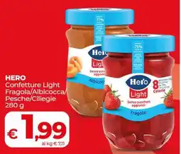Coop HERO Confetture Light Fragola/Albicocca/Pesche/Ciliegie offerta