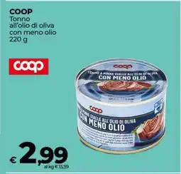 Coop COOP Tonno all’olio di oliva con meno olio 220 g offerta